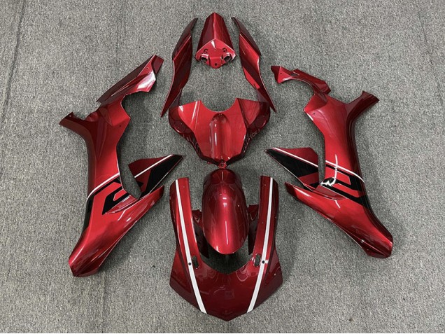 Acentos En Rojo Intenso & Blanco & Negro 15-19 R1 Carenado Moto Acentos En Rojo Intenso & Blanco & Negro 15-19 R1 Carenado Moto