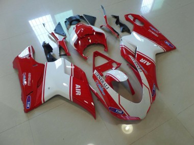 Air Rojo & Blanco 07-14 Ducati 848 1098 1198 Carenado Moto