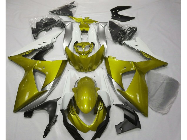 Amarillo Brillante & Blanco 09-16 GSXR 1000 Carenado Moto Amarillo Brillante & Blanco 09-16 GSXR 1000 Carenado Moto