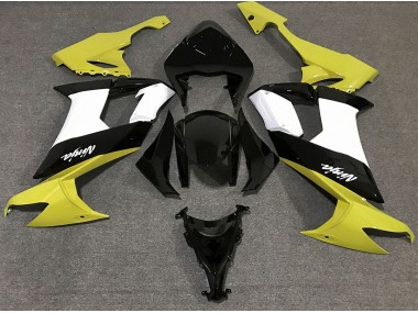 Amarillo Brillante Blanco & Negro 08-10 ZX10R Carenado Moto