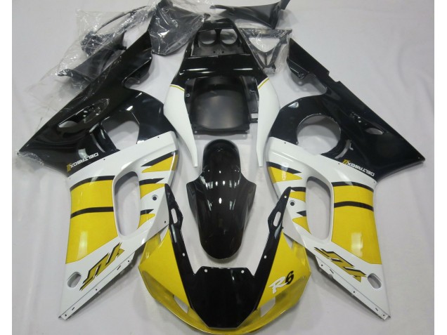 Amarillo Brillante & Negro 98-02 R6 Carenado Moto Amarillo Brillante & Negro 98-02 R6 Carenado Moto