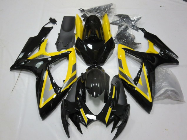 Amarillo Plata & Negro 06-07 GSXR 600-750 Carenado Moto Amarillo Plata & Negro 06-07 GSXR 600-750 Carenado Moto