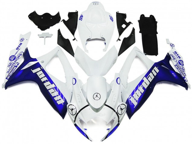 Azul & Blanco Jordan Estilo Brillante 06-07 GSXR 600-750 Carenado Moto