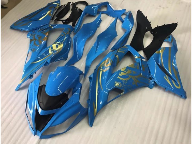 Azul Brillante Con Oro 16-19 ZX10R Carenado Moto Azul Brillante Con Oro 16-19 ZX10R Carenado Moto
