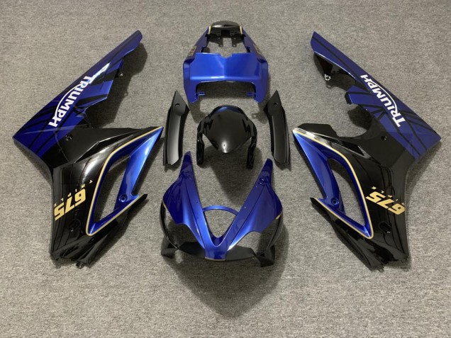 Azul Brillante & Negro 09-12 Daytona 675 Carenado Moto Azul Brillante & Negro 09-12 Daytona 675 Carenado Moto