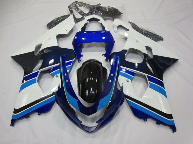 Azul Claro Blanco & Negro 04-05 GSXR 600-750 Carenado Moto Azul Claro Blanco & Negro 04-05 GSXR 600-750 Carenado Moto