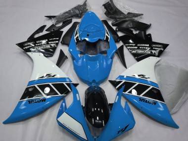 Azul Claro Brillante Blanco & Negro 12-14 R1 Carenado Moto