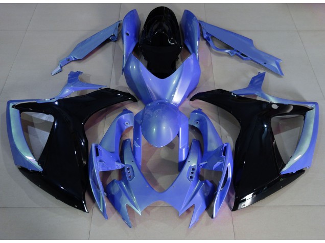Azul Claro & Negro 06-07 GSXR 600-750 Carenado Moto Azul Claro & Negro 06-07 GSXR 600-750 Carenado Moto