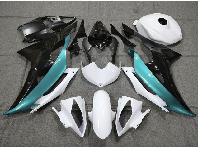 Azul Claro Personalizado En Blanco & Negro 08-16 R6 Carenado Moto Azul Claro Personalizado En Blanco & Negro 08-16 R6 Carenado Moto