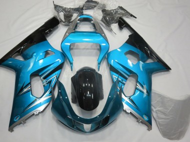 Azul Claro & Plateado 01-03 GSXR 600-750 Carenado Moto
