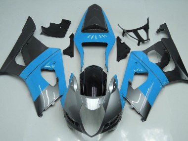 Azul Claro Plateado & Negro 03-04 GSXR 1000 Carenado Moto