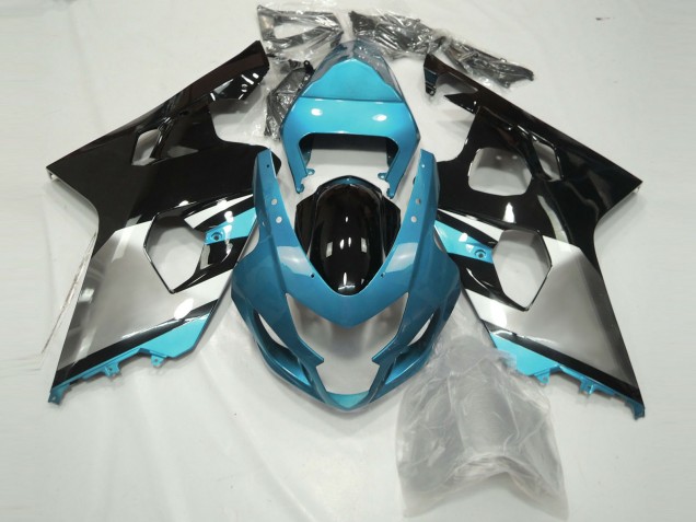 Azul Claro Plateado & Negro 04-05 GSXR 600-750 Carenado Moto Azul Claro Plateado & Negro 04-05 GSXR 600-750 Carenado Moto