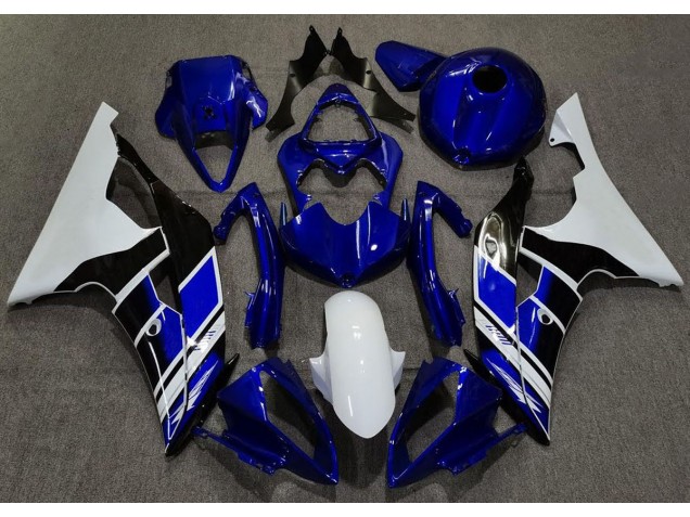Azul Oscuro & Blanco Personalizado 08-16 R6 Carenado Moto Azul Oscuro & Blanco Personalizado 08-16 R6 Carenado Moto