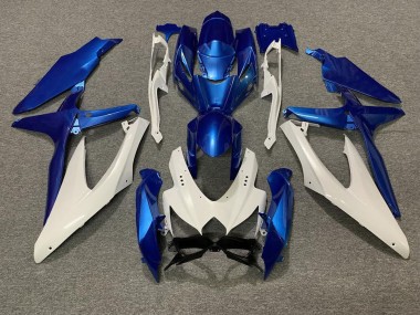 Azul Perla & Blanco 08-10 GSXR 600-750 Carenado Moto