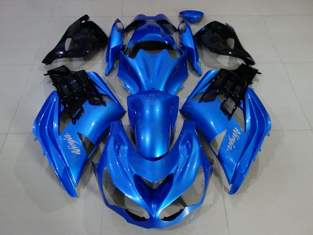 Azul Vibrante & Negro Brillante 12-21 ZX14R Carenado Moto Azul Vibrante & Negro Brillante 12-21 ZX14R Carenado Moto