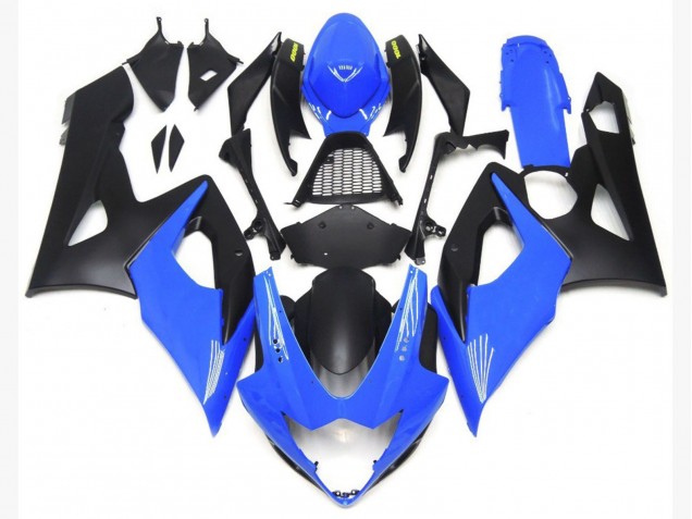Bases En Azul Claro Brillante & Negro Mate 05-06 GSXR 1000 Carenado Moto Bases En Azul Claro Brillante & Negro Mate 05-06 GSXR 1000 Carenado Moto