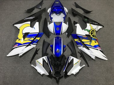 Blanco & Azul Personalizado 08-16 R6 Carenado Moto