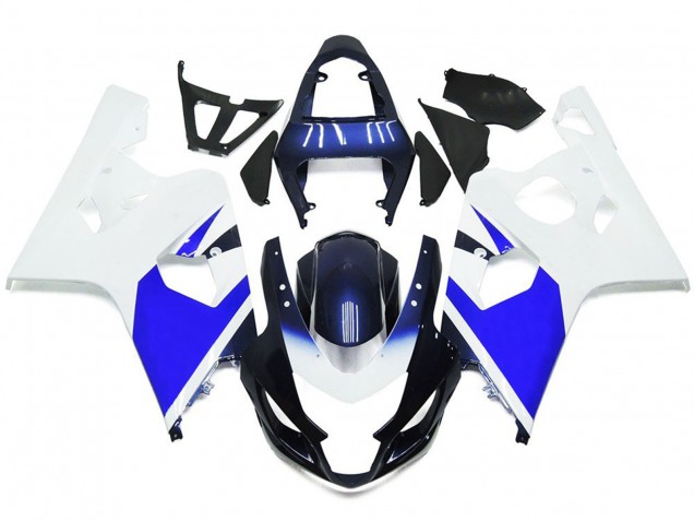 Blanco Brillante & Azul 04-05 GSXR 600-750 Carenado Moto Blanco Brillante & Azul 04-05 GSXR 600-750 Carenado Moto