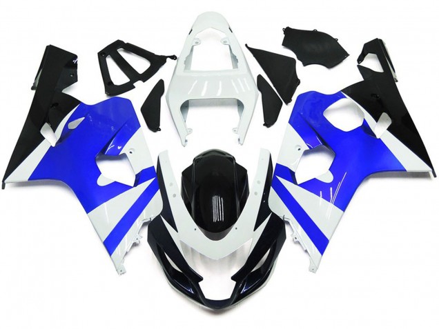 Blanco Brillante & Azul Brillante 04-05 GSXR 600-750 Carenado Moto Blanco Brillante & Azul Brillante 04-05 GSXR 600-750 Carenado Moto