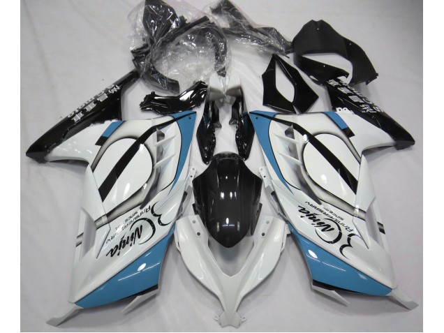 Blanco Brillante & Azul Claro 13-18 Ninja 300 Carenado Moto Blanco Brillante & Azul Claro 13-18 Ninja 300 Carenado Moto