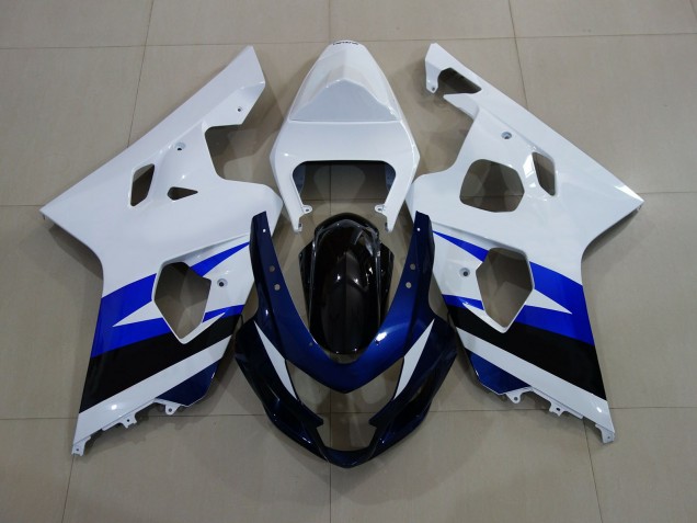 Blanco Brillante & Azul Intenso 04-05 GSXR 600-750 Carenado Moto Blanco Brillante & Azul Intenso 04-05 GSXR 600-750 Carenado Moto