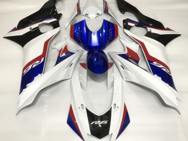 Blanco Brillante & Azul Intenso 17-21 R6 Carenado Moto