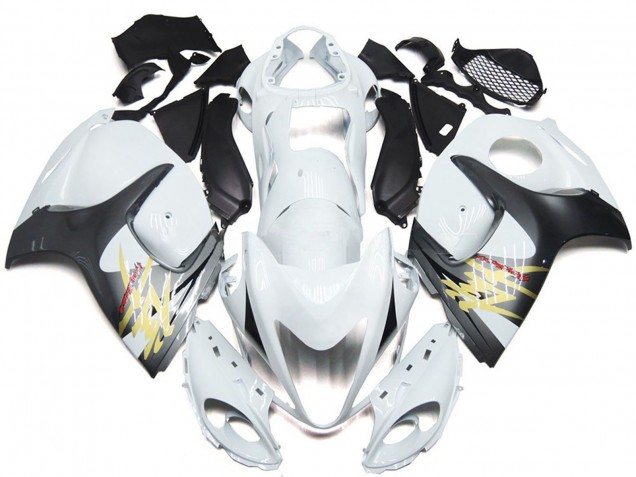 Blanco Brillante Con Estilo Plateado 08-20 GSXR 1300 Carenado Moto Blanco Brillante Con Estilo Plateado 08-20 GSXR 1300 Carenado Moto
