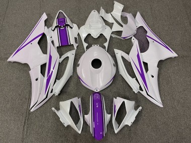 Blanco Brillante & Morado 08-16 R6 Carenado Moto
