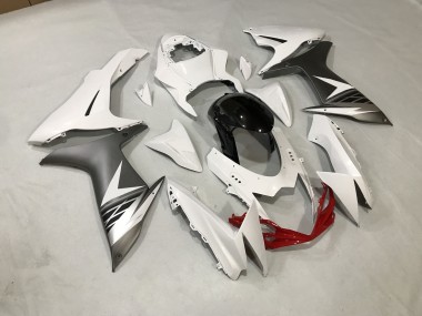 Blanco Brillante & Plata Mate 11-24 GSXR 600-750 Carenado Moto