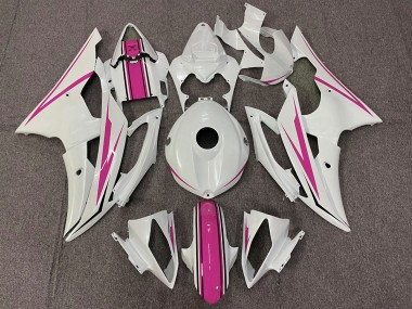 Blanco Brillante & Rosa 08-16 R6 Carenado Moto