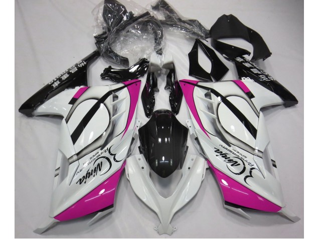 Blanco Brillante & Rosa 13-18 Ninja 300 Carenado Moto Blanco Brillante & Rosa 13-18 Ninja 300 Carenado Moto