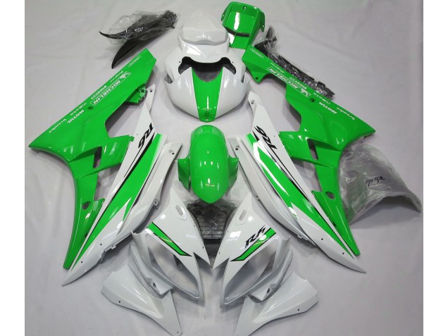 Blanco Brillante & Verde 06-07 R6 Carenado Moto Blanco Brillante & Verde 06-07 R6 Carenado Moto