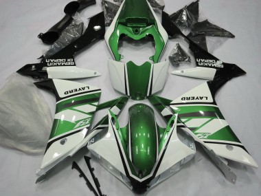 Blanco Brillante & Verde 07-08 R1 Carenado Moto