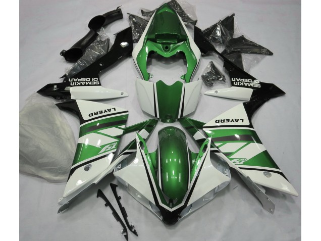 Blanco Brillante & Verde 07-08 R1 Carenado Moto Blanco Brillante & Verde 07-08 R1 Carenado Moto