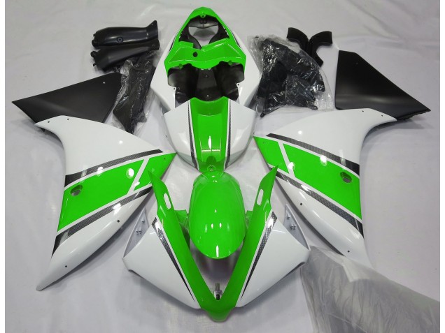 Blanco Brillante & Verde 09-11 R1 Carenado Moto Blanco Brillante & Verde 09-11 R1 Carenado Moto