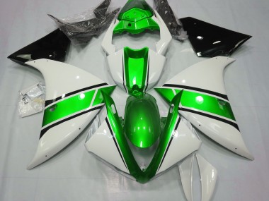 Blanco Brillante & Verde Metalizado 09-11 R1 Carenado Moto