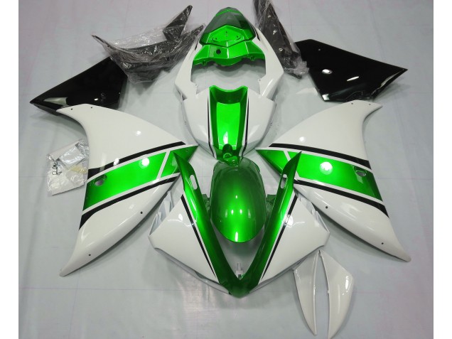 Blanco Brillante & Verde Metalizado 09-11 R1 Carenado Moto Blanco Brillante & Verde Metalizado 09-11 R1 Carenado Moto