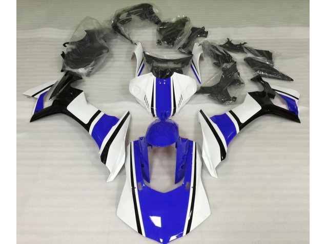 Blanco Brillo Azul & Negro 15-19 R1 Carenado Moto Blanco Brillo Azul & Negro 15-19 R1 Carenado Moto