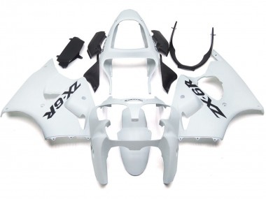 Blanco Brillo Liso Con Logo 00-02 ZX6R Carenado Moto