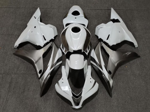 Blanco Brillo & Plata 09-12 CBR600RR Carenado Moto