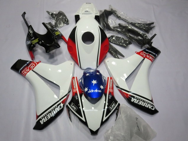 Blanco Carrera 08-11 CBR1000RR Carenado Moto