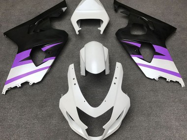 Blanco Mate & Morado 04-05 GSXR 600-750 Carenado Moto