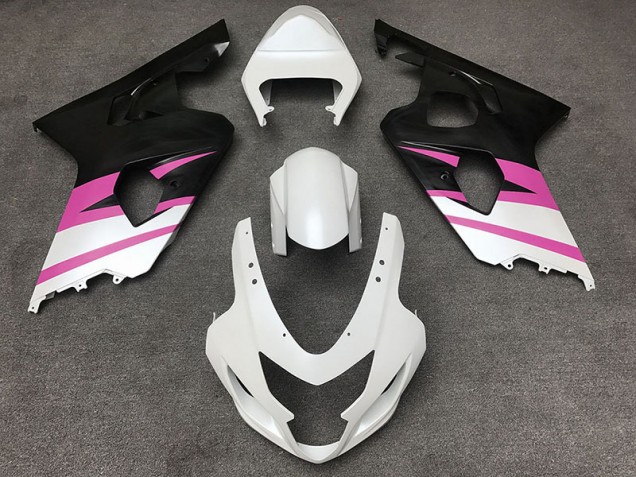 Blanco Mate & Rosa 04-05 GSXR 600-750 Carenado Moto Blanco Mate & Rosa 04-05 GSXR 600-750 Carenado Moto