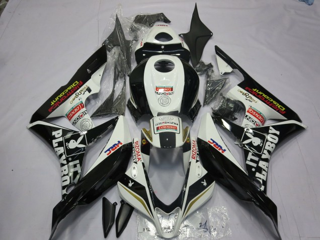 Blanco & Negro Playboy 07-08 CBR600RR Carenado Moto