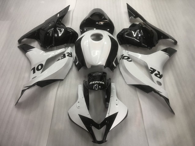 Blanco / Negro Repsol Liso 09-12 CBR600RR Carenado Moto Blanco / Negro Repsol Liso 09-12 CBR600RR Carenado Moto