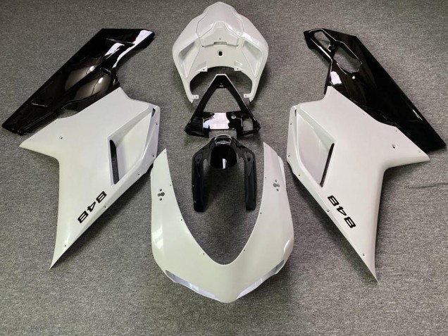 Blanco Perla & Negro 07-14 Ducati 848 1098 1198 Carenado Moto Blanco Perla & Negro 07-14 Ducati 848 1098 1198 Carenado Moto