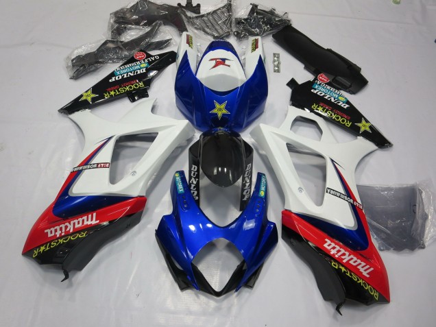 Blanco Rockstar 07-08 GSXR 1000 Carenado Moto Blanco Rockstar 07-08 GSXR 1000 Carenado Moto