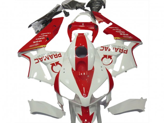 Blanco & Rojo Personalizado 05-06 CBR600RR Carenado Moto Blanco & Rojo Personalizado 05-06 CBR600RR Carenado Moto