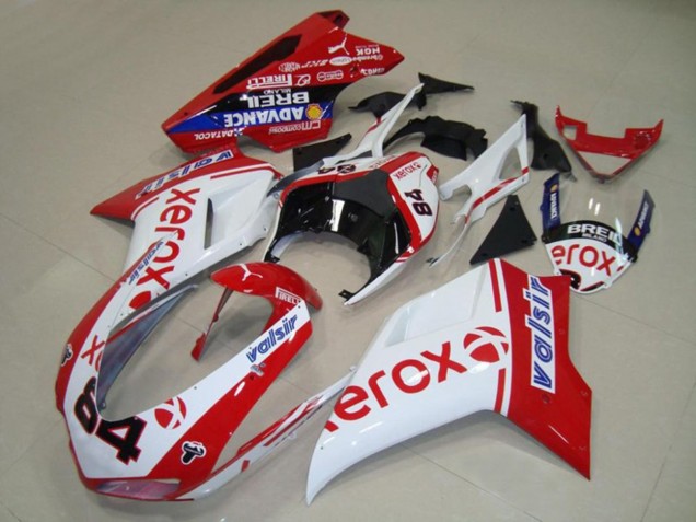 Blanco Xerox 07-14 Ducati 848 1098 1198 Carenado Moto Blanco Xerox 07-14 Ducati 848 1098 1198 Carenado Moto