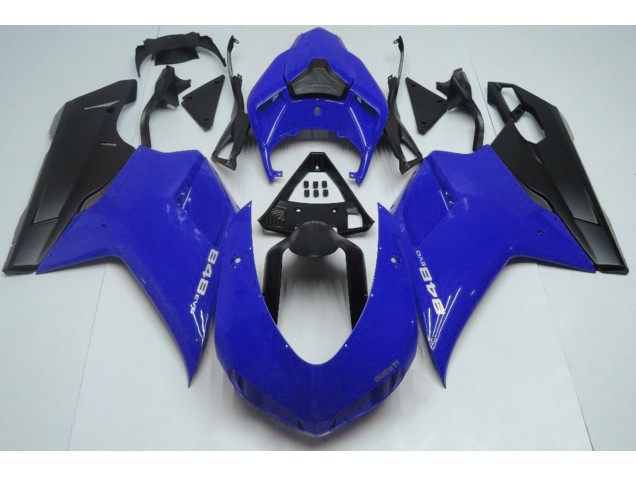 Brillante Azul & Negro 07-14 Ducati 848 1098 1198 Carenado Moto Brillante Azul & Negro 07-14 Ducati 848 1098 1198 Carenado Moto